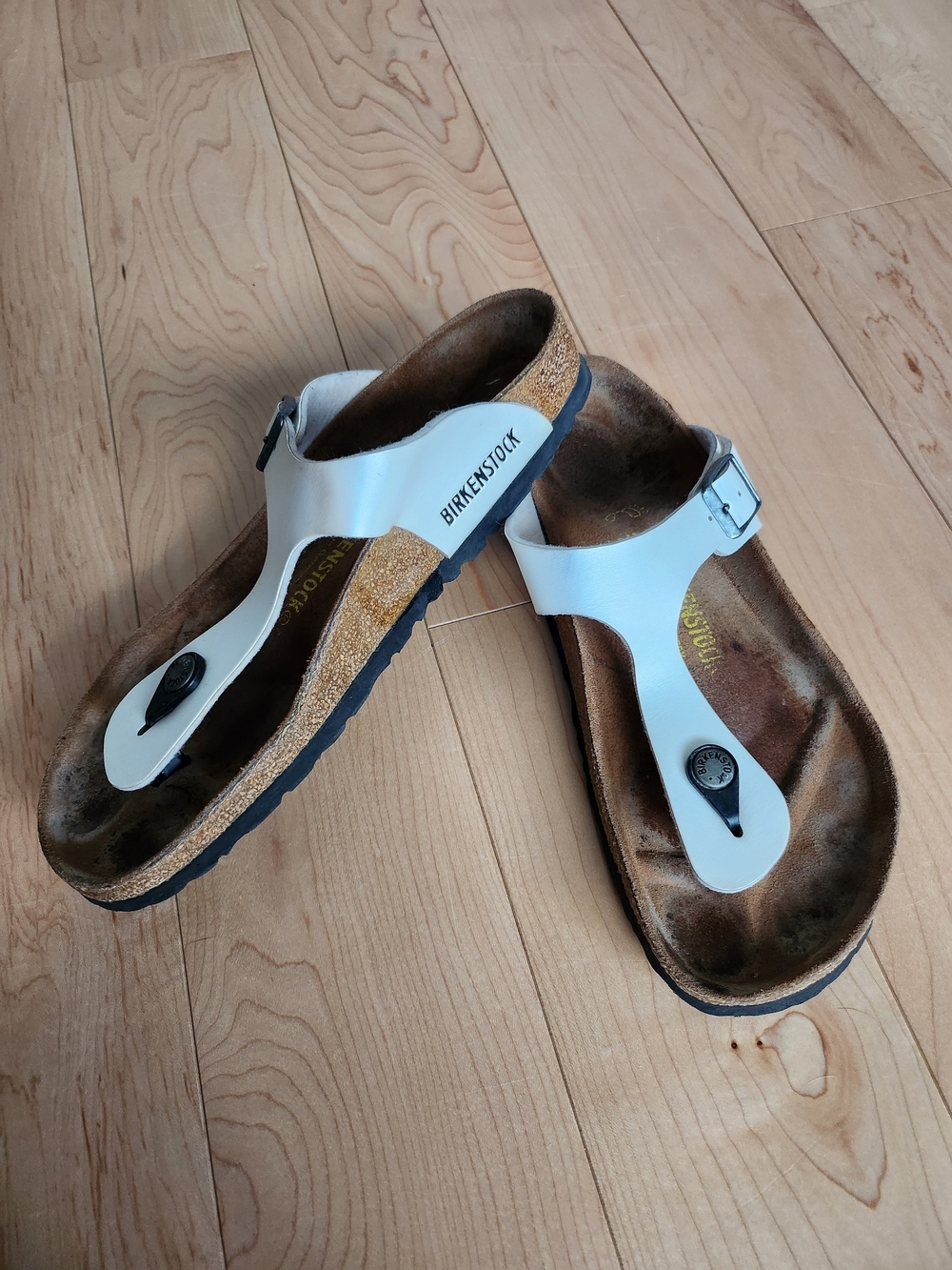 Birkenstock Gizeh Thong Sandals Pearl White Size 38 - Picture 3 of 6
